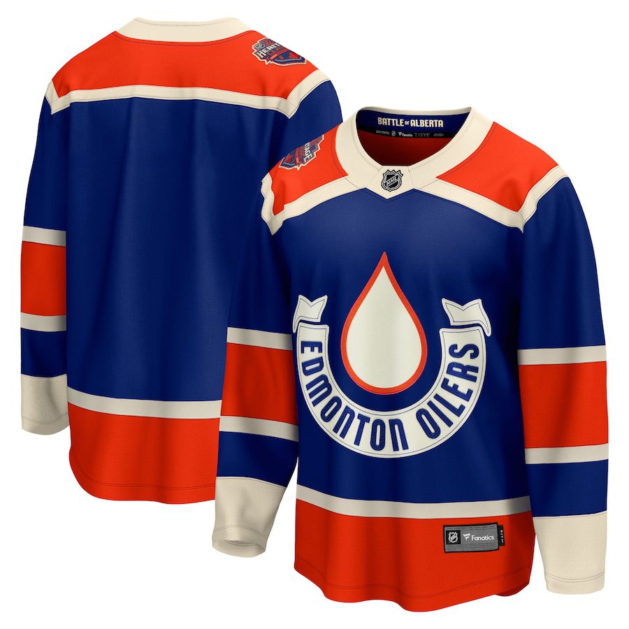 Custom Men Edmonton Oilers Fanatics Branded Royal 2023 NHL Heritage Classic Premier Breakaway Jersey->indianapolis colts->NFL Jersey